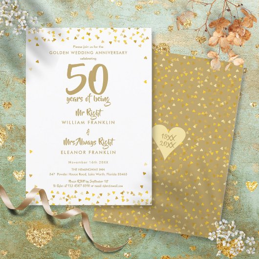 Invitation 50e anniversaire de mariage de M. et Mme Right Fun