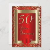 Invitation 50e anniversaire de mariage de noces d'or et de no (Devant)