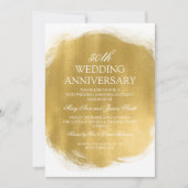 Invitation 50e anniversaire de Mariage de peinture or look (Devant)