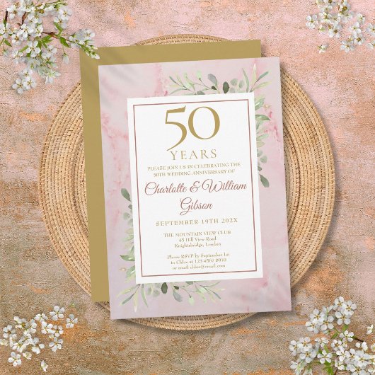 Invitation 50e anniversaire de mariage de verdure