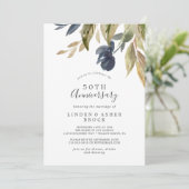 Invitation 50e anniversaire de mariage de verdure d'automne (Debout devant)