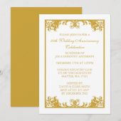 Invitation 50e anniversaire de mariage défilement doré (Devant / Derrière)