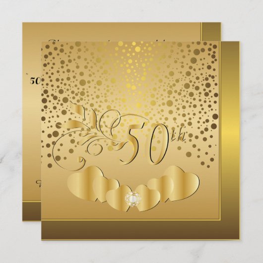 Invitation 50e anniversaire de Mariage d'or (Devant / Derrière)