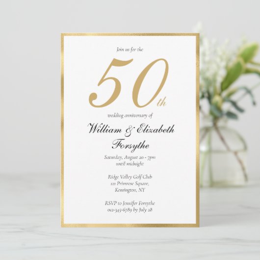 Invitation 50e anniversaire de Mariage d'or (Debout devant)