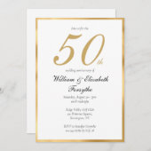 Invitation 50e anniversaire de Mariage d'or (Devant / Derrière)
