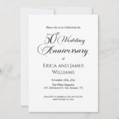 Invitation 50e anniversaire de Mariage d'or Élégant script (Devant)