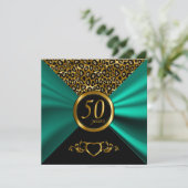 Invitation 50e anniversaire de Mariage d'or | Motif Leopard (Debout devant)
