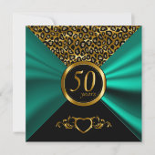 Invitation 50e anniversaire de Mariage d'or | Motif Leopard (Devant)