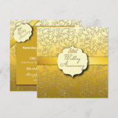 Invitation 50e anniversaire de mariage - Doré (Devant / Derrière)