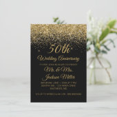 Invitation 50e Anniversaire de Mariage Dorure Brillante (Debout devant)