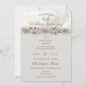 Invitation 50e anniversaire de mariage Dreamy Floral Beige Ro (Dos)