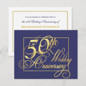 Invitation 50e anniversaire de mariage - Économie (Devant / Derrière)
