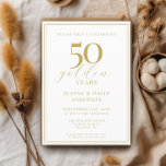 Invitation 50e anniversaire de Mariage Élégant 50 ans d'or<br><div class="desc">Toast à 50 ans d'amour avec nos 70e anniversaire de mariage personnalisés invitations! Elégant script dans les tons or ajoute une touche de luxe à votre célébration. Salue l'amour durable !</div>