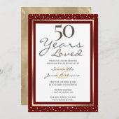 Invitation 50e anniversaire de Mariage Elegant Gold Invitatio (Devant / Derrière)