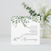 Invitation 50e anniversaire de mariage Elegant Greenery (Debout devant)