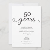 Invitation 50e anniversaire de mariage Élégant minimaliste ph (Devant)