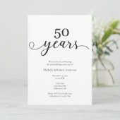 Invitation 50e anniversaire de mariage Élégant minimaliste ph (Debout devant)