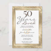 Invitation 50e anniversaire de mariage élégant or (Devant)
