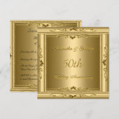 Invitation 50e anniversaire de mariage en or (Devant / Derrière)