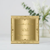 Invitation 50e anniversaire de mariage en or (Debout devant)