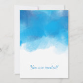 Invitation 50e anniversaire de mariage Eté Aquarelle Bleue (Dos)
