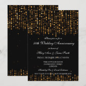 Invitation 50e Anniversaire de Mariage Étoiles Confetti Or (Devant / Derrière)
