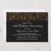 Invitation 50e Anniversaire de Mariage Étoiles Confettis Or (Devant)