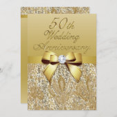 Invitation 50e anniversaire de mariage faux nœud papillon seq (Devant / Derrière)
