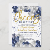 Invitation 50e anniversaire de mariage - Félicitations pour 5 (Devant)