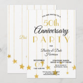 Invitation 50e anniversaire de mariage fête dorée sur mesure (Devant / Derrière)