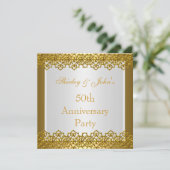 Invitation 50e anniversaire de mariage fête or (Debout devant)