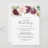Invitation 50e anniversaire de mariage - Feuillage floral rus (Devant)
