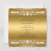 Invitation 50e anniversaire de mariage feuille d'o (Dos)