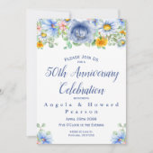 Invitation 50e anniversaire de mariage Fleur Eucal (Devant)