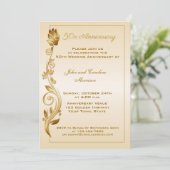 Invitation 50e Anniversaire de Mariage Fleurs Enroulées (Debout devant)