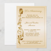 Invitation 50e Anniversaire de Mariage Fleurs Enroulées (Devant / Derrière)