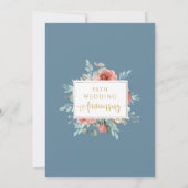 Invitation 50e anniversaire de mariage, Floral Dusty Blue Pea (Dos)