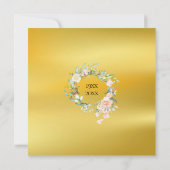 Invitation 50e anniversaire de mariage floral papier d'or (Dos)