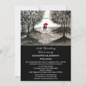 Invitation 50e anniversaire de Mariage Forêt de couples d'hiv (Devant)
