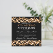 Invitation 50e anniversaire de mariage Gold Hollywood Glam (Debout devant)