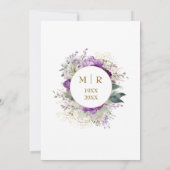 Invitation 50e anniversaire de Mariage Gold Purple Peony (Dos)