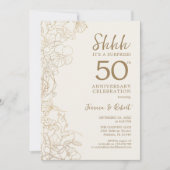 Invitation 50e anniversaire de mariage Gold Surprise (Devant)