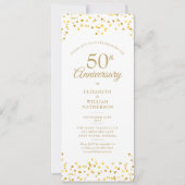 Invitation 50e anniversaire de mariage Golden Love Hearts (Devant)