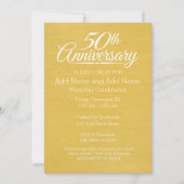 Invitation 50e anniversaire de mariage grande impression doré (Devant)