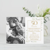 Invitation 50e anniversaire de mariage Greenery Photo (Debout devant)