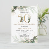 Invitation 50e anniversaire de mariage Greenery We (Debout devant)