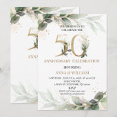 Invitation 50e anniversaire de mariage Greenery We (Devant / Derrière)