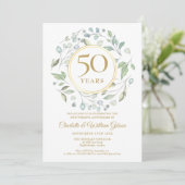 Invitation 50e anniversaire de mariage laurier doré (Debout devant)
