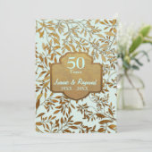 Invitation 50e anniversaire de mariage Leaves of Gold (Debout devant)