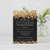 Invitation 50e Anniversaire de Mariage Lumières Dorées (Debout devant)